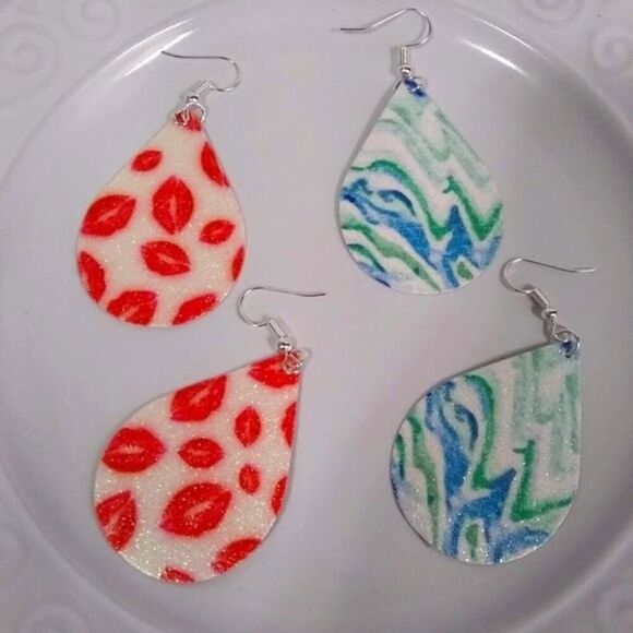 Sparkling Smooches & Stormy Waves Teardrop Earring Duo - Picture 2 of 6